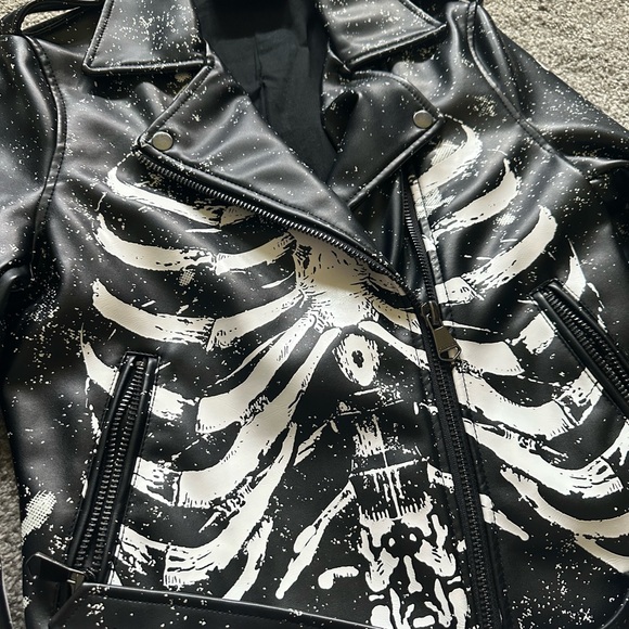 Killstar faux leather jacket skeleton - Picture 4 of 8